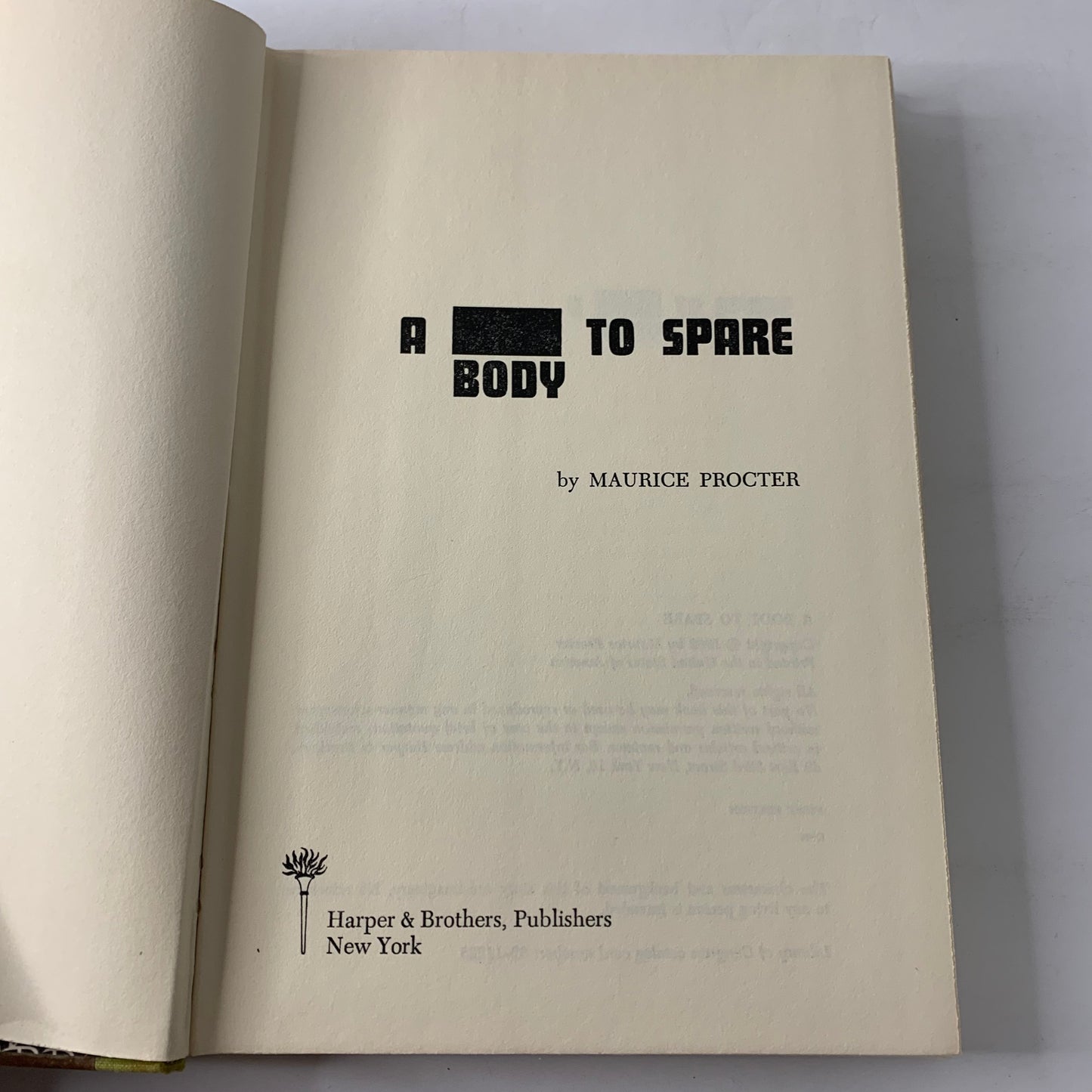 A Body to Spare - Maurice Procter - 1st Edition - 1962