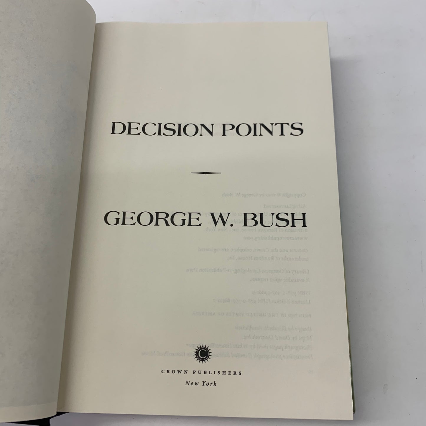 Decision Points - George W. Bush - 10th Print - Signed - 2010