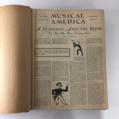 Musical America Collection - Trade Publications  - Missing Front Adds - Vol. 48 - 1928-29