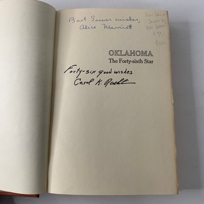 Oklahoma: The Forty-Sixth Star - Alice Marriott and Carol K. Rachlin - Signed Twice - 1973