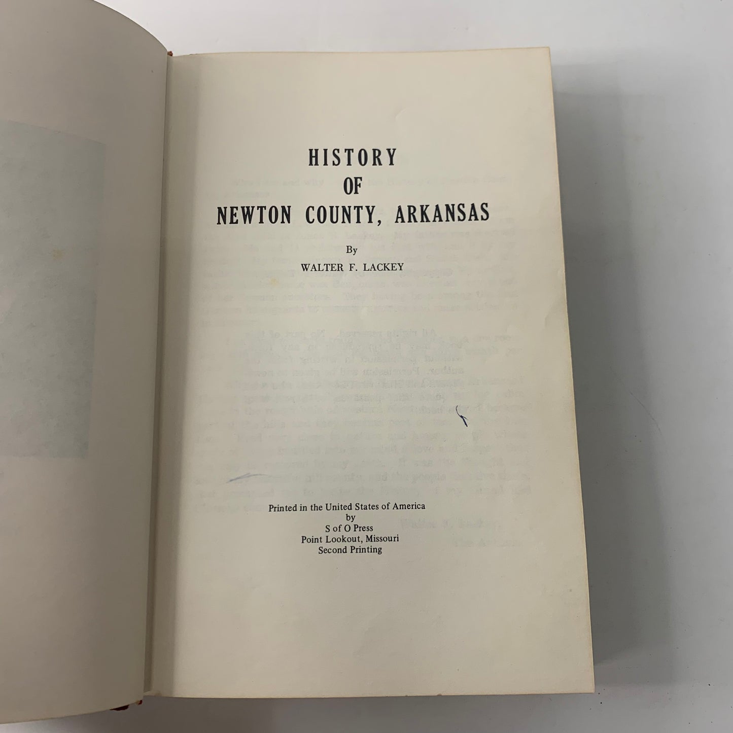 History of Newton County Arkansas - Walter F. Lackey - 2nd Print - 1950