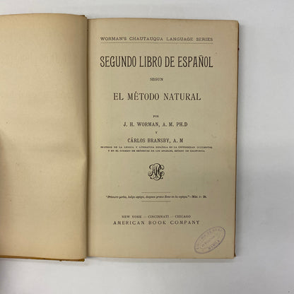 Second Spanish Book - J. H. Workman and Cárlos Brandby - 1888