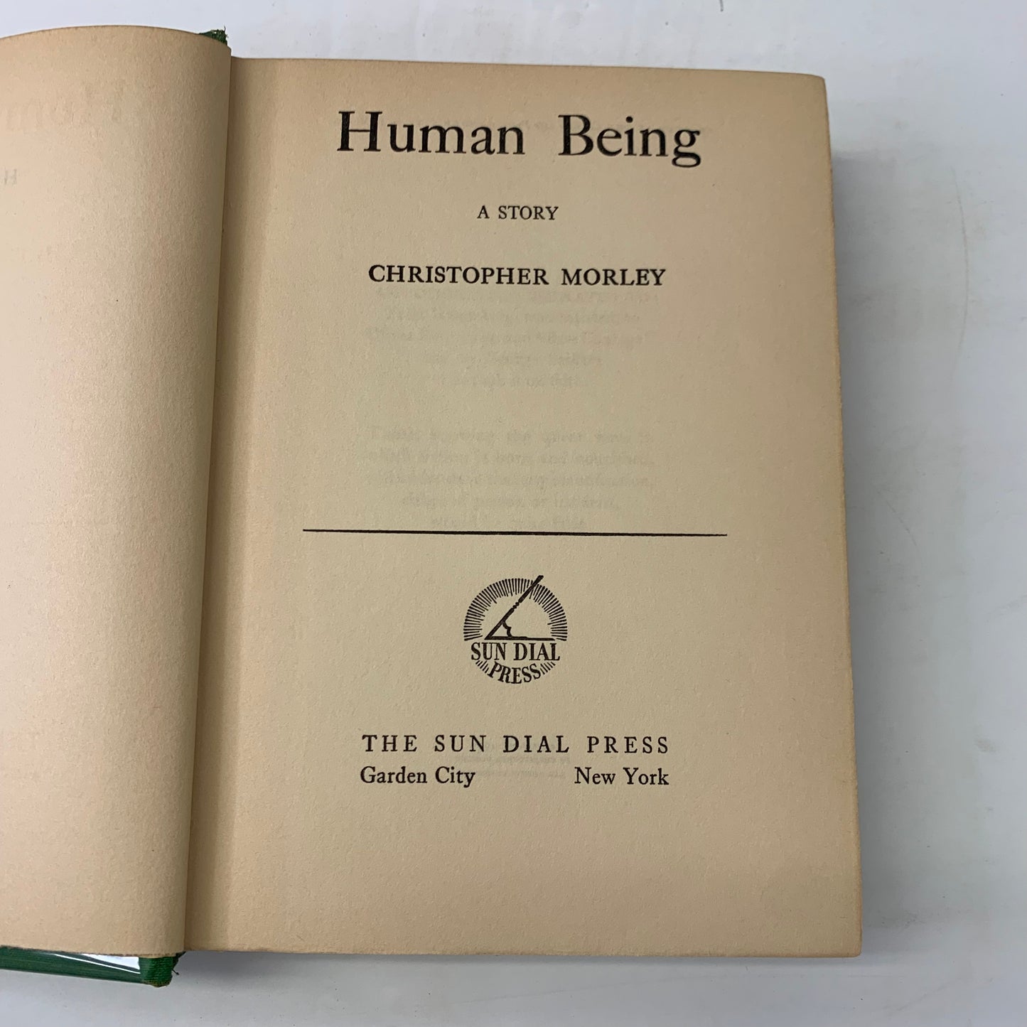 Human Being - Christopher Morley - 1st Thus - 1932