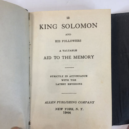 King Solomon and His Followers - Author Unknown - Fraternal - 1944