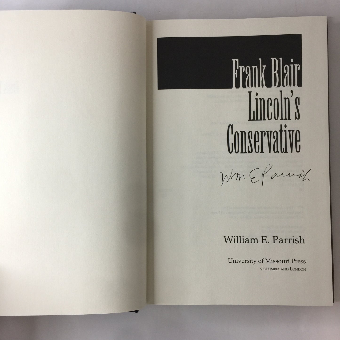 Frank Blair - William E. Parrish - Signed - 1st Edition - 1998