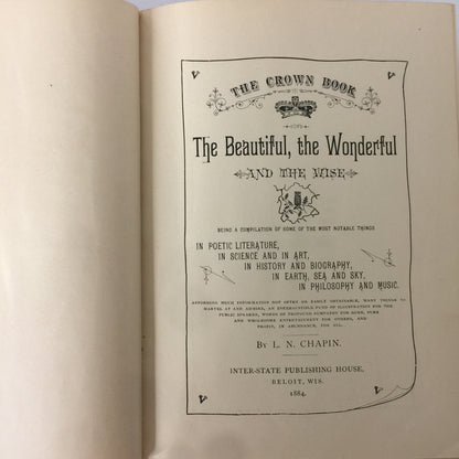 The Beautiful, the Wonderful, and the Wise - L. N. Chapin - 1884