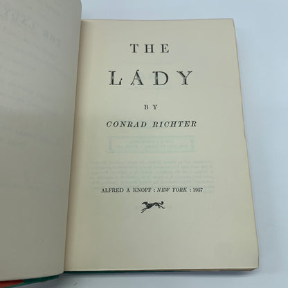 The Lady - Conrad Richter - 1st Edition - 1958