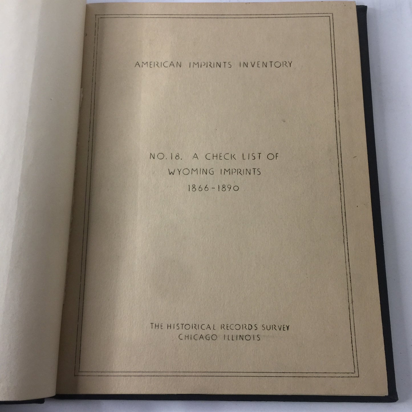 American Imprints Inventory - WPA Historical Records Survey Project - 12 Book Set - 1938