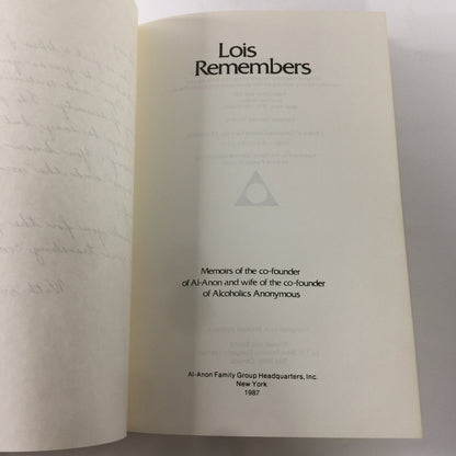 Lois Remembers - Lois W. - Inscribed - 1987