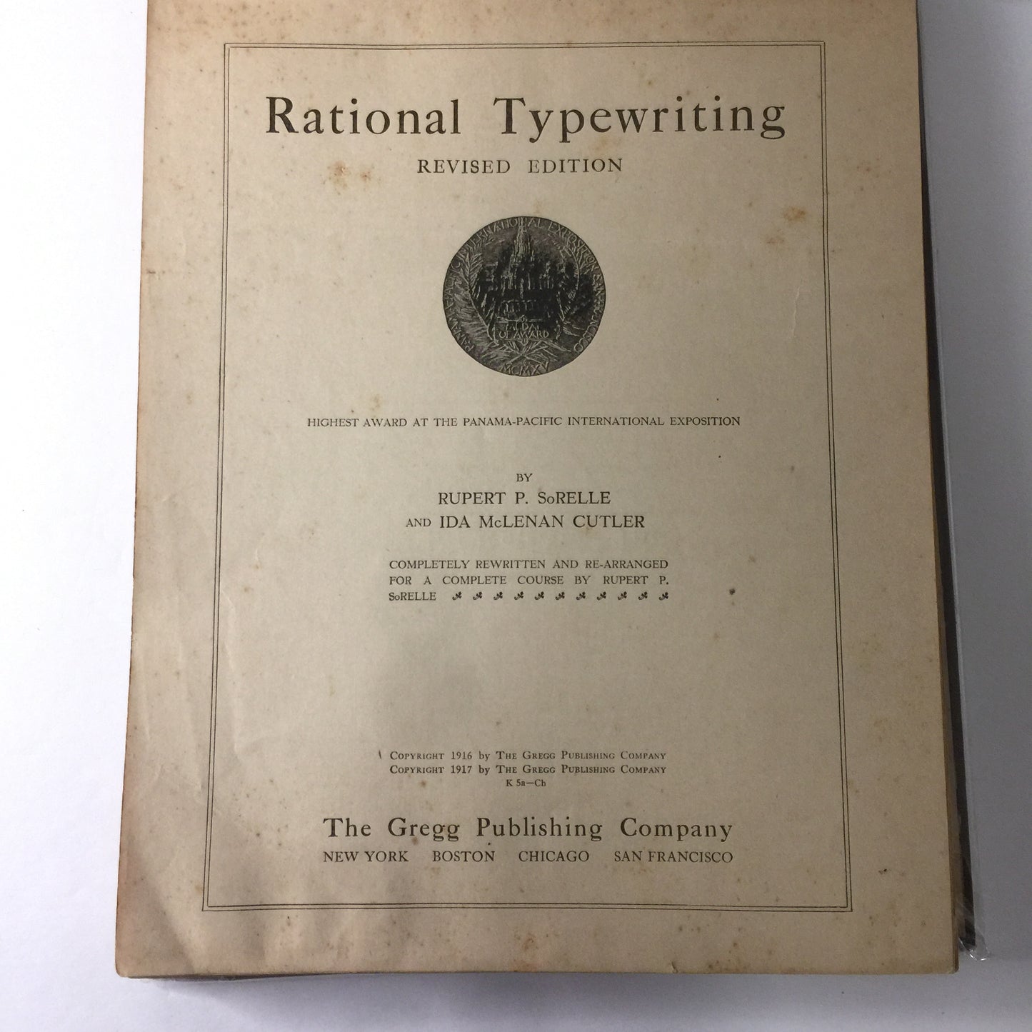 Rational Typewriting - Rupert P. SoRelle and Ida McLenan Cutler - 1917