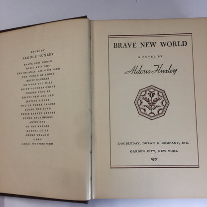 Brave New World - Aldous Huxley - 1st American Edition - 1932