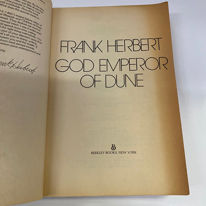 God Emperor of Dune - Frank Herbert - 1st Thus - 1982