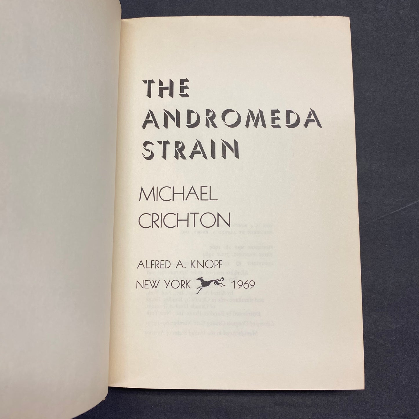 The Andromeda Strain - Michael Crichton - 3rd Print - 1969