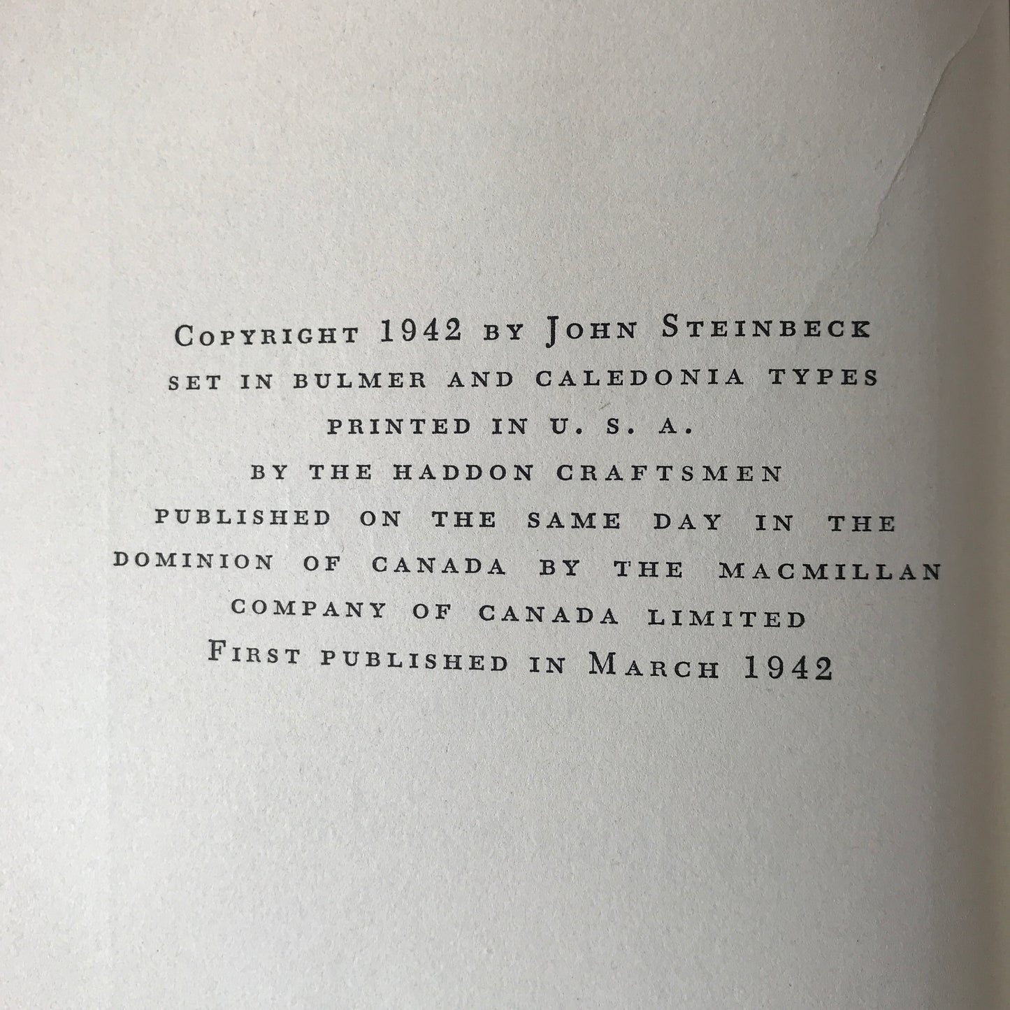 The Moon is Down- John Steinbeck - 1st Edistion, 2nd State - 1942