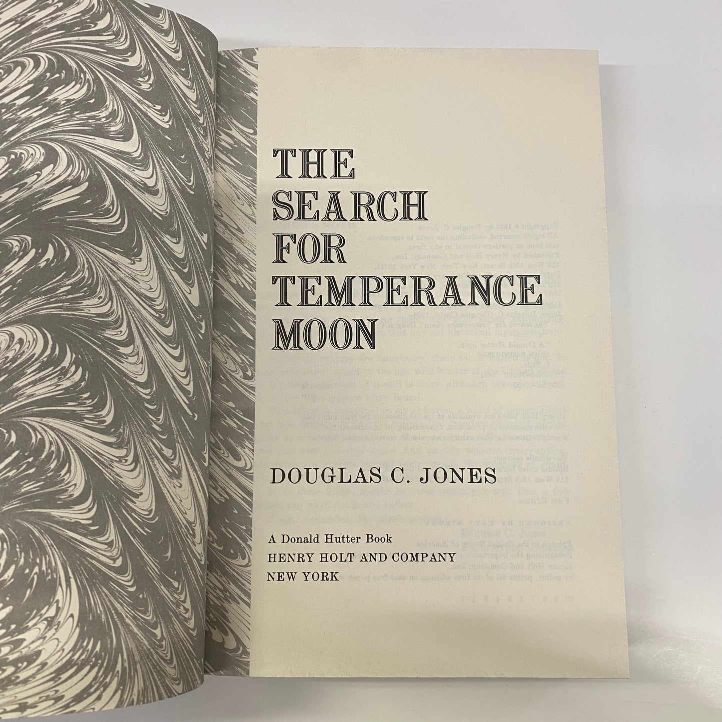 The Search of Temperance Moon - Douglas C. Jones - Signed - 1st Edition - 1991