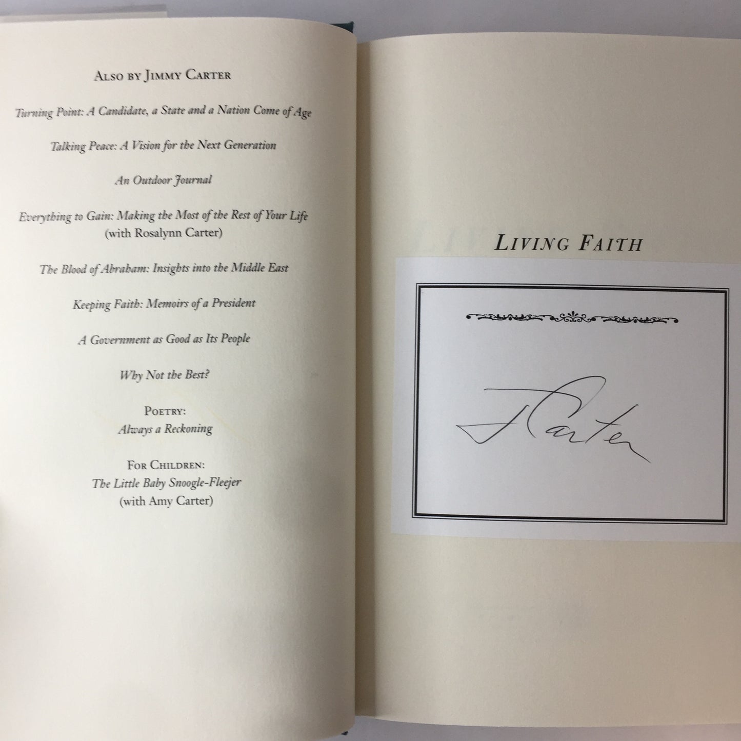 Living Faith - Jimmy Carter - Signed - 1996