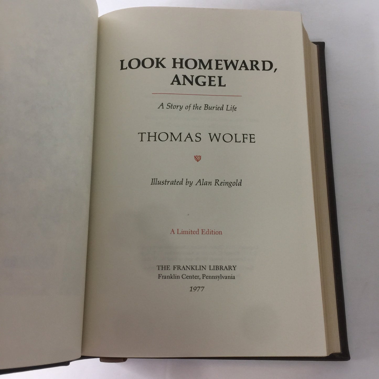 Look Homeward, Angel - Thomas Wolfe - Franklin Library - Limited Edition - 1977