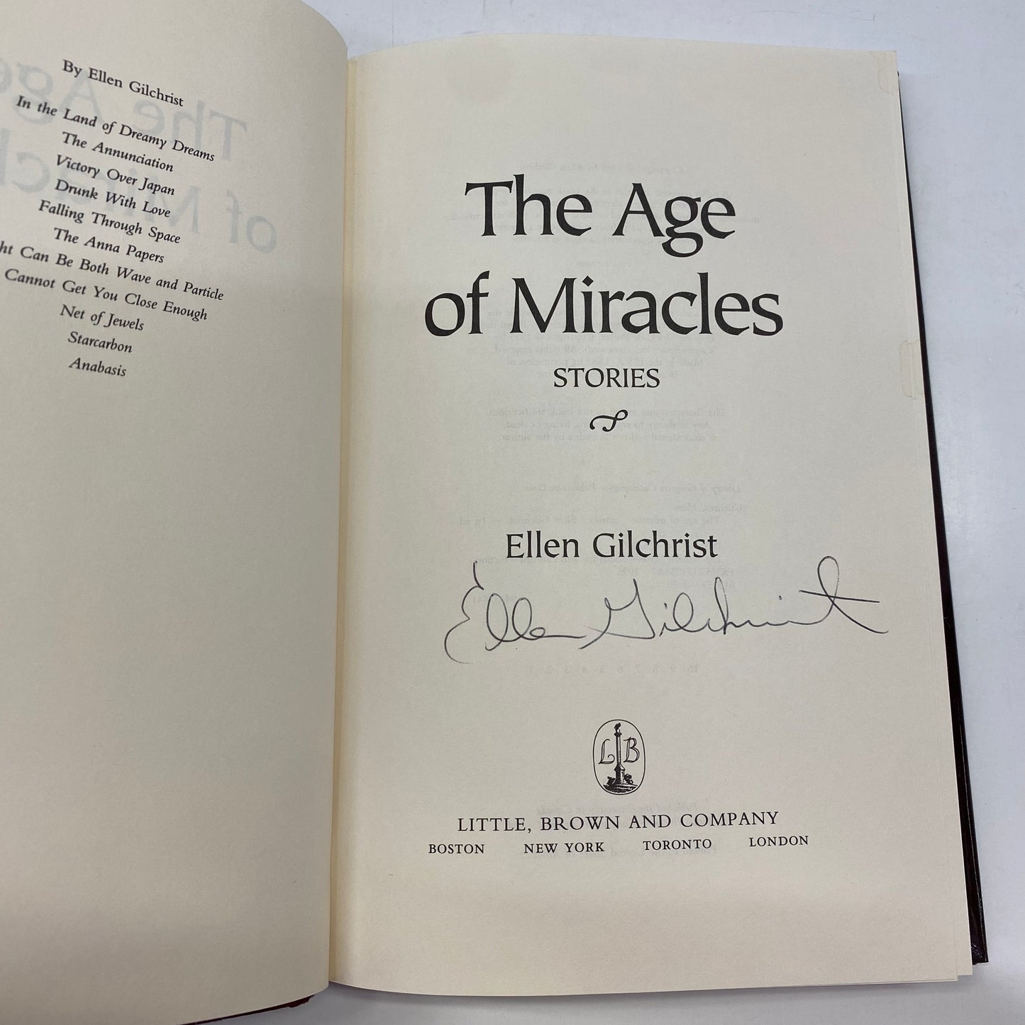 The Age of Miracles - Ellen Gilchrist - First Edition - Signed - 1995