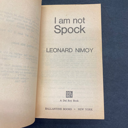 I am not Spock - Leonard Nimoy - 1st Thus - Scarce - 1977