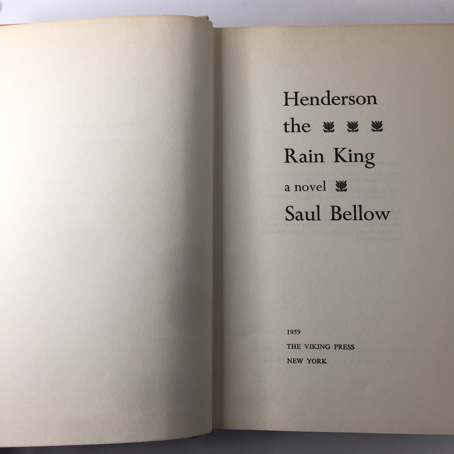 Henderson the Rain King - Saul Bellow - 1st Edition - No Dust Jacket - 1959