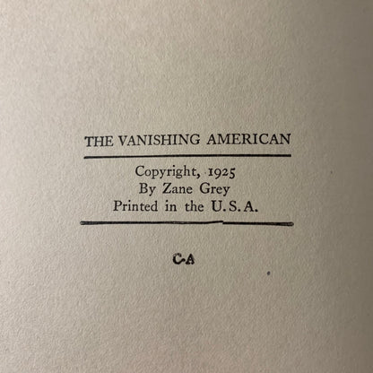 The Vanishing American - Zane Grey - 1925