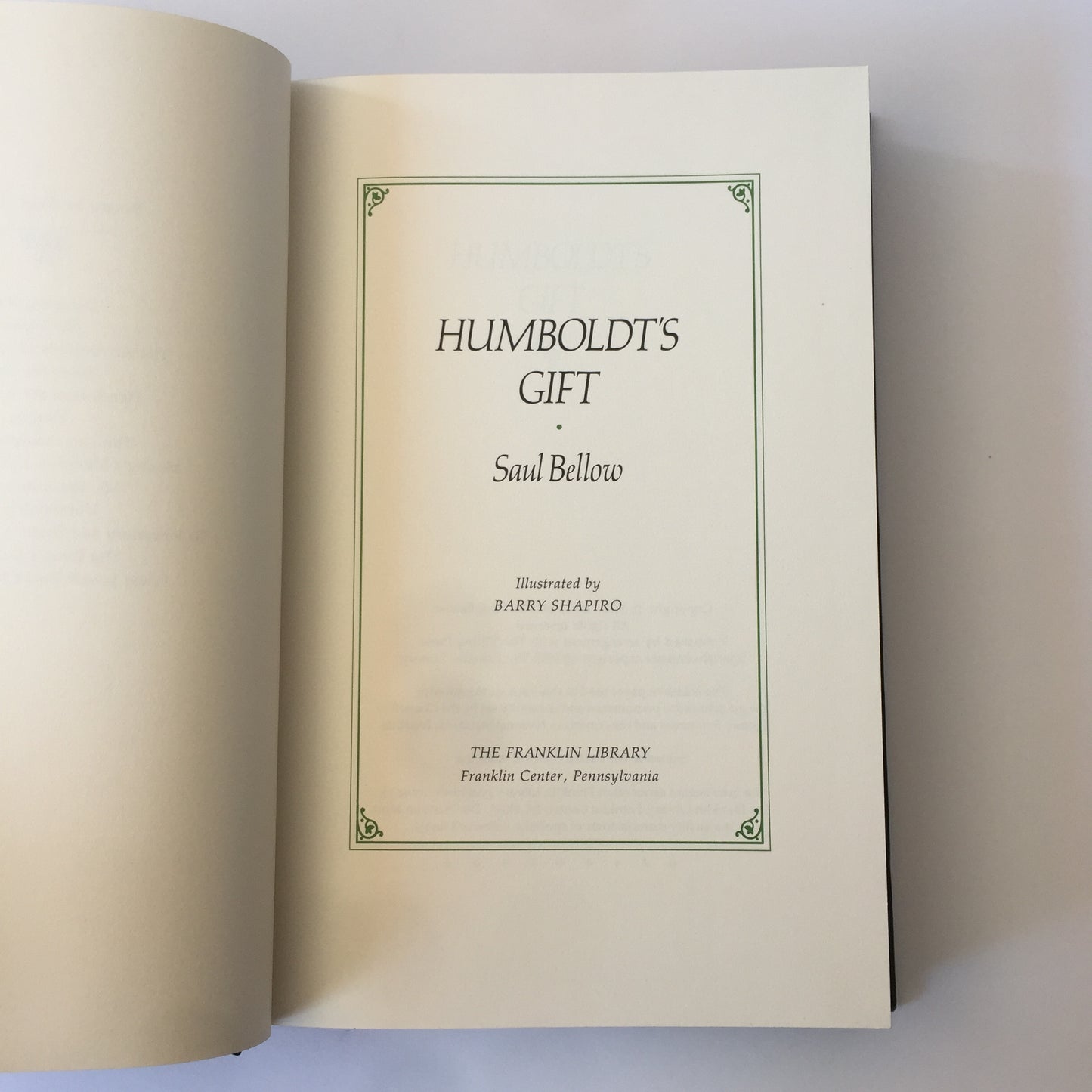 Humboldt’s Gift - Saul Bellow - Franklin Library - 1983