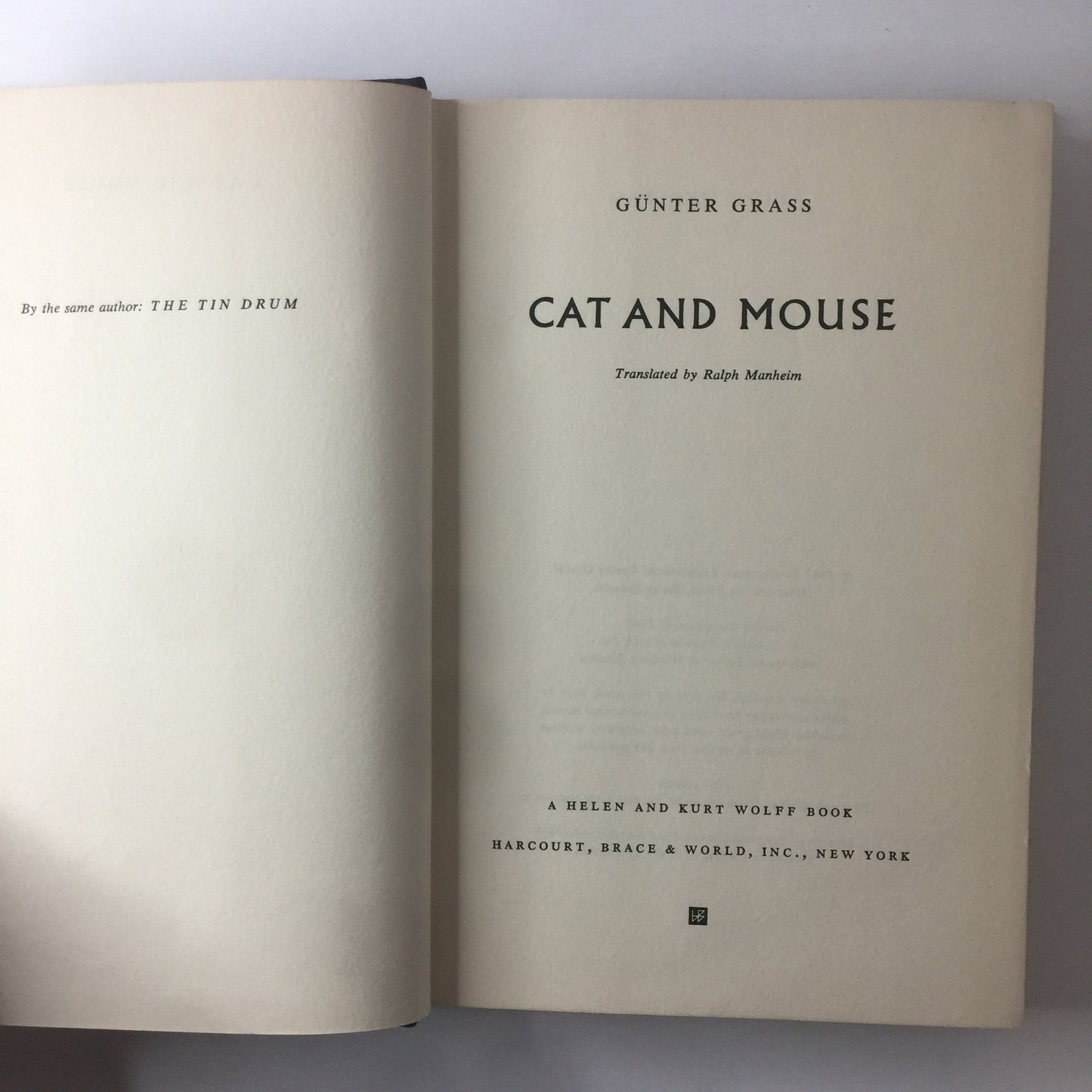 Cat and Mouse - Gunter Grass - 1st American Edition - 1963