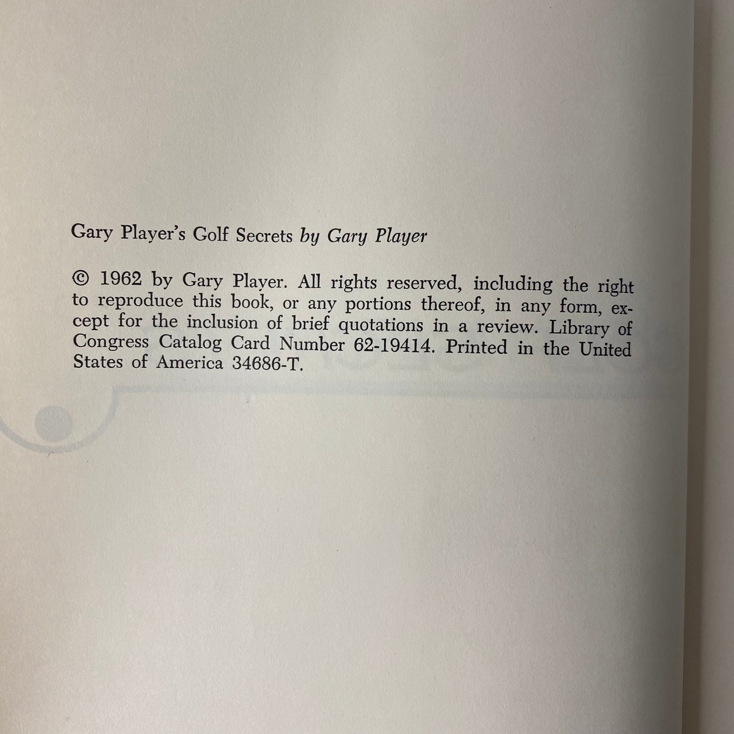 Gary Player’s Golf Secrets - Gary Player - Apparent 1st - 1962