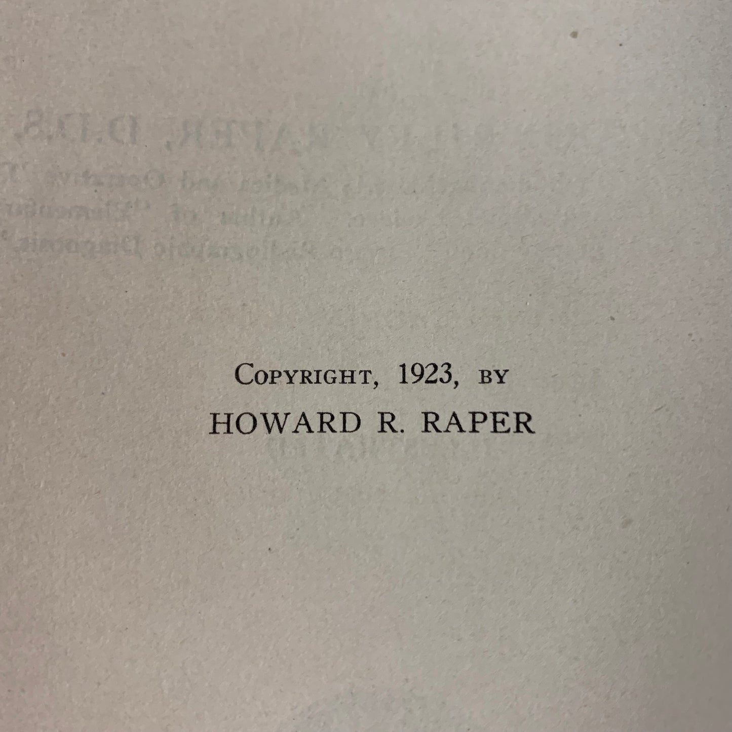 Radiodontia - Howard Riley Raper - 1923