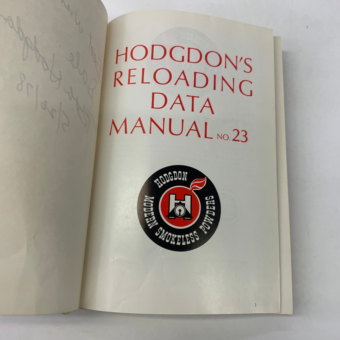 Hodgdon's Reloading Data Manual no. 23 - Hodgdon Powder Co. - Inscribed - 1st Edition - 1977