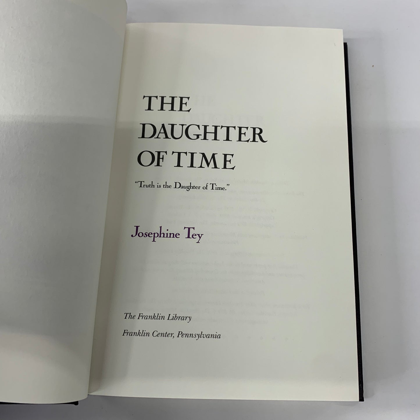 The Daughter of Time - Josephine Tey - Franklin Library - 1990