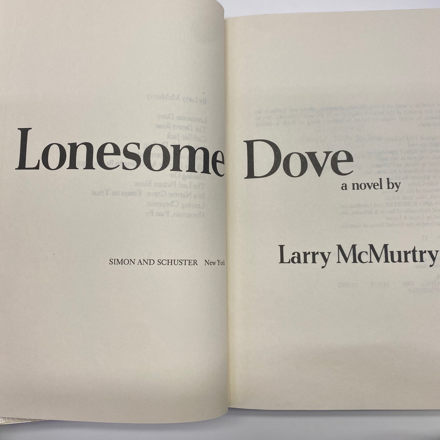 Lonesome Dove - Larry McMurtry - 13th Print - 1985