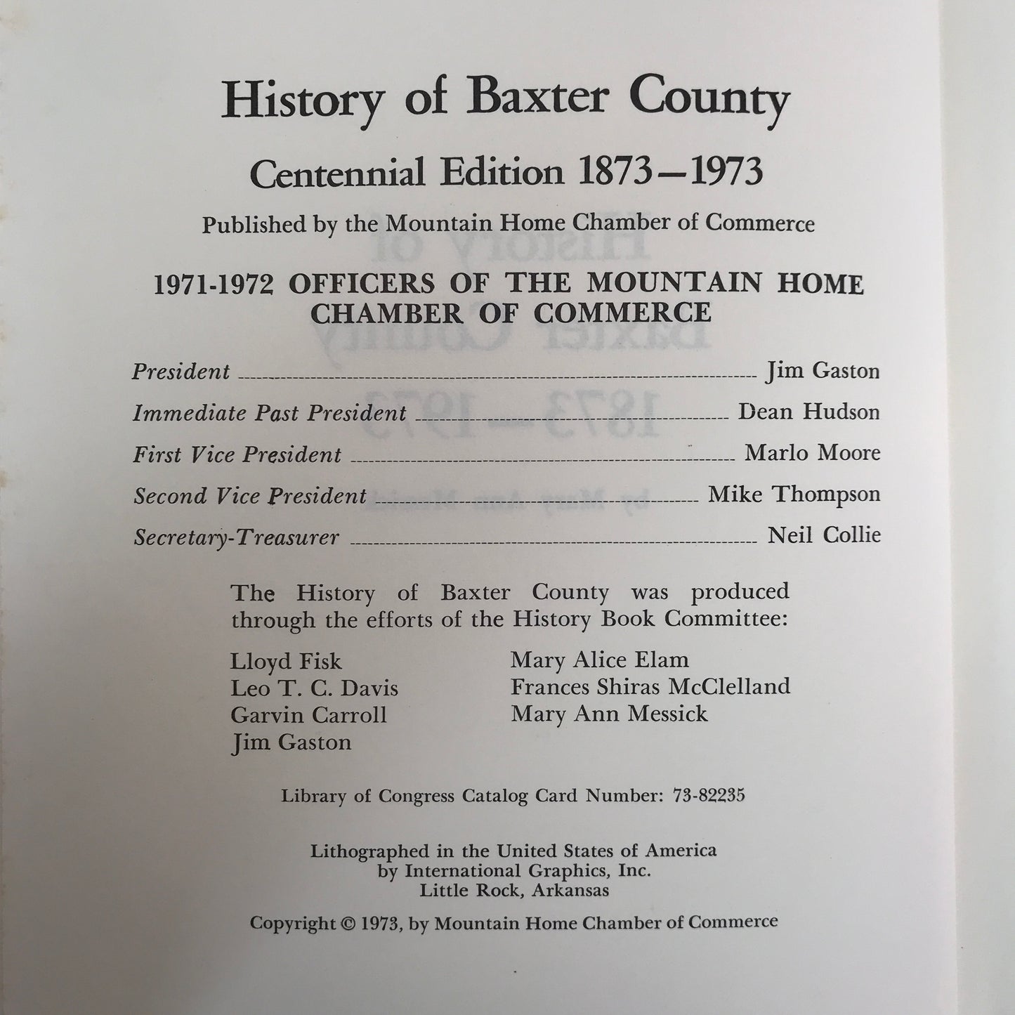 History of Baxter County - Mary Ann Messick - 1973