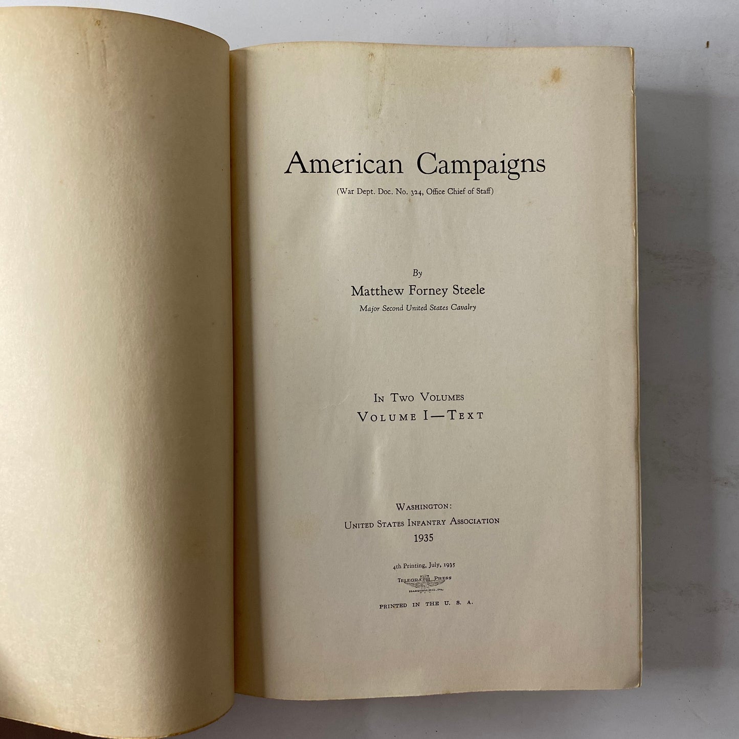 American Campaigns - Matthew Forney Steele - Vols. 1 and 2 - 1939