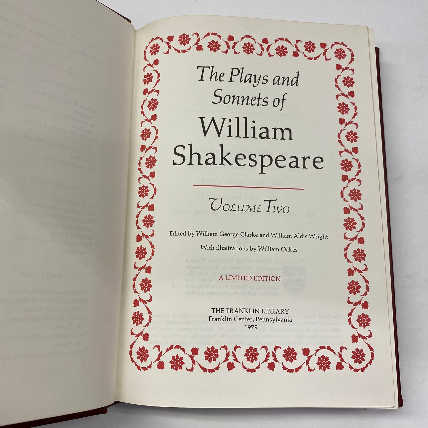 The Plays and Sonnets of William Shakespeare - William Shakespeare - Volume 2 - Franklin Library - 1979