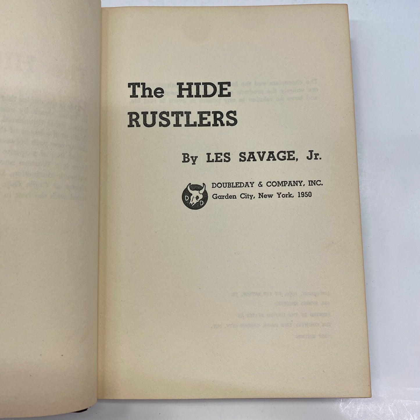 The Hide Hustlers - Les Savage - First Edition - Signed - 1950