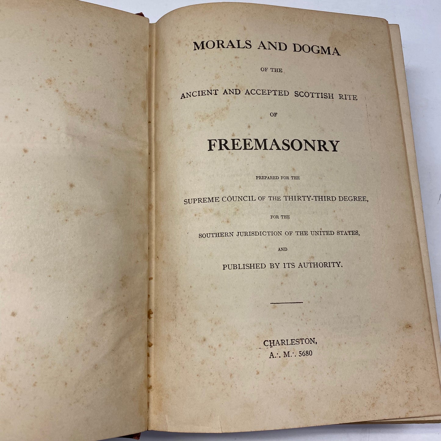 Morals and Dogma - Freemasonry - 1921