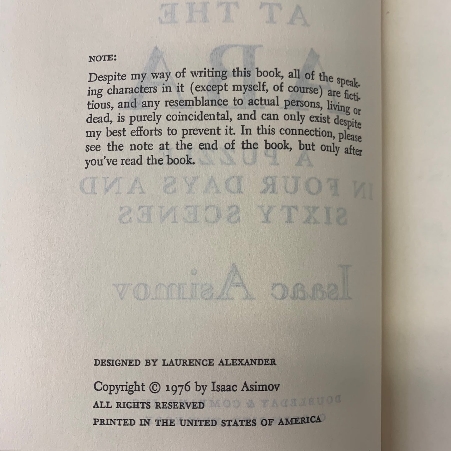 Murder at the ABA - Isaac Asimov - Book Club Edition - 1976