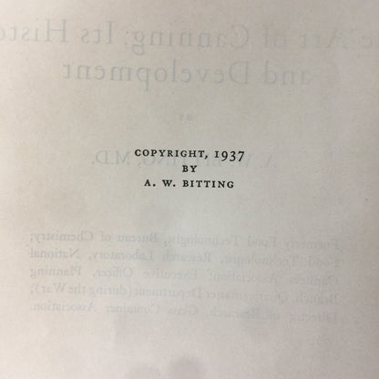 Appertizing or The Art of Canning - A. W. Bitting - 1st Edition - 1937