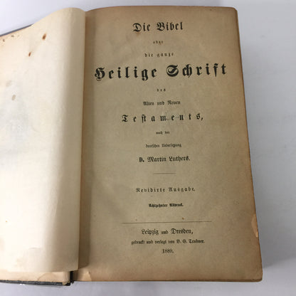 Die Bibel - Author Unknown - 1889