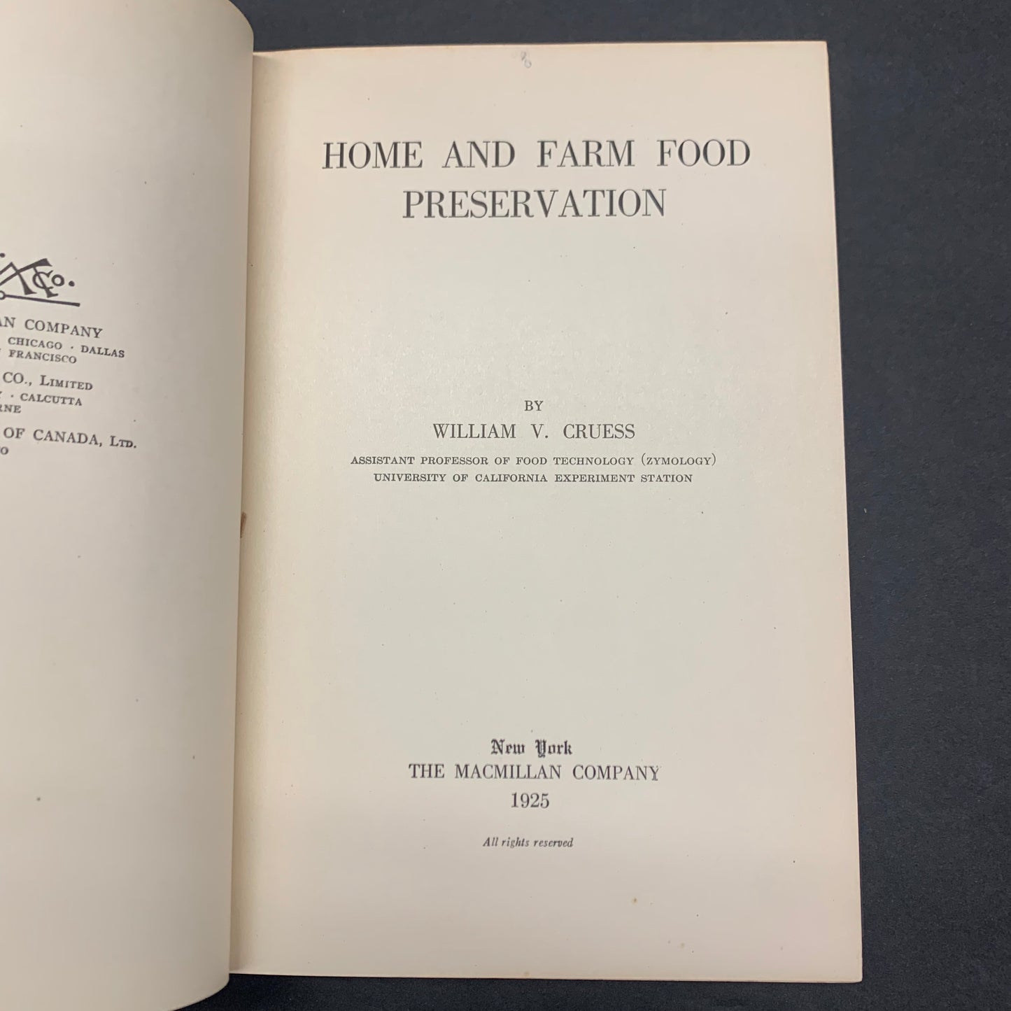 Home and Farm Food Preservation - William V. Cruess - 1925