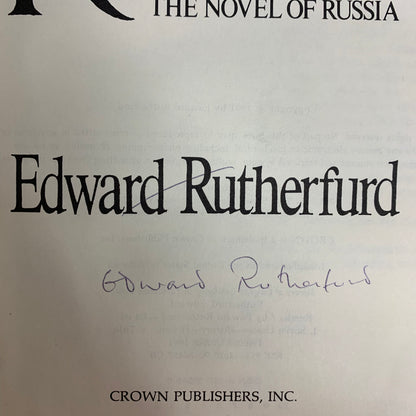 Russka: The Novel of Russia - Edward Rutherfurd - Signed - Water Damage - 1991