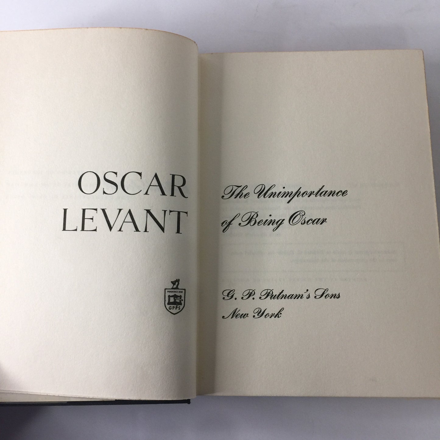 The Unimportance of Being Oscar - Oscar Levant - Signed - 1st Edition - 1968