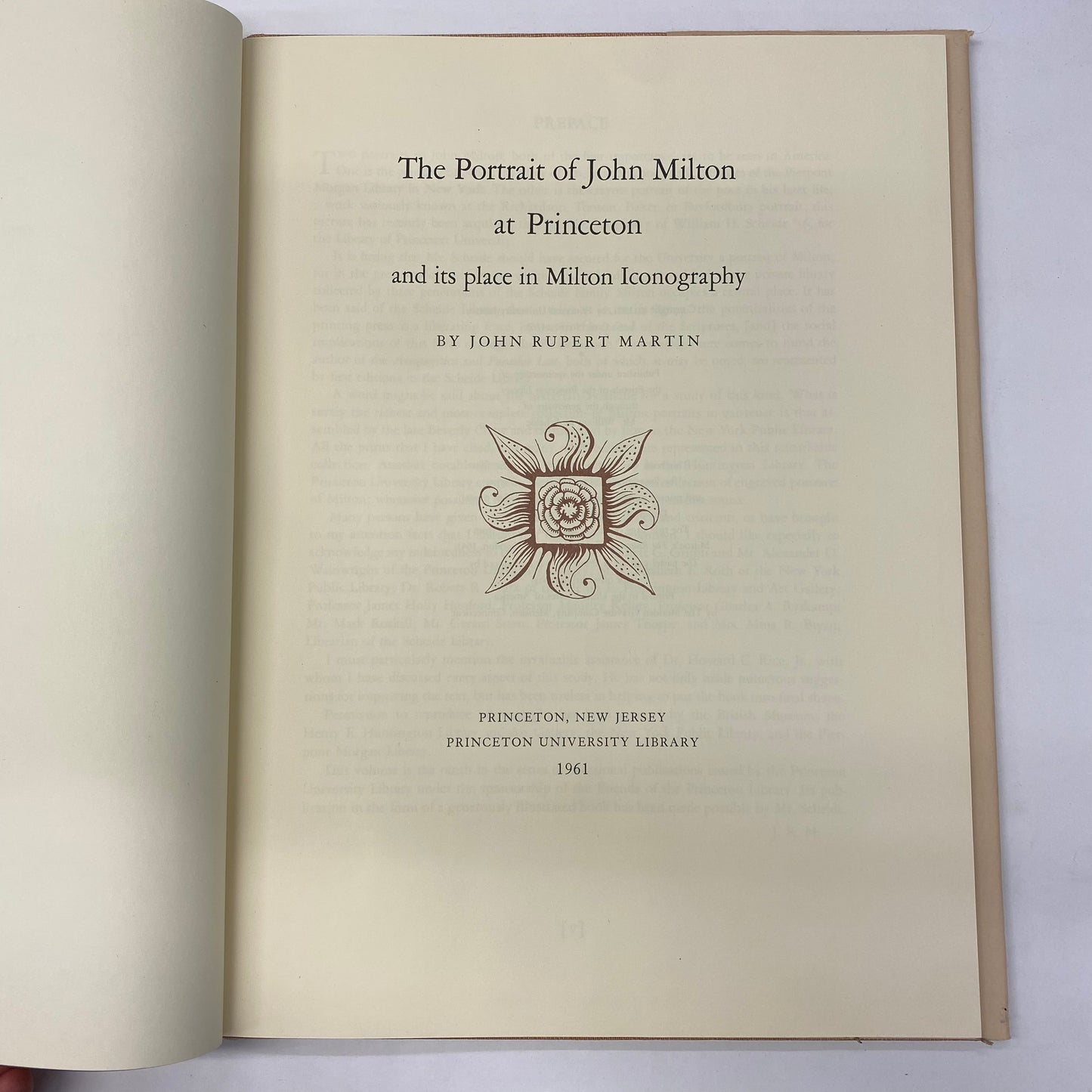 The Portrait of John Milton at Princeton and its place in Milton Iconography - John Rupert Martin - 1st Edition - 1961