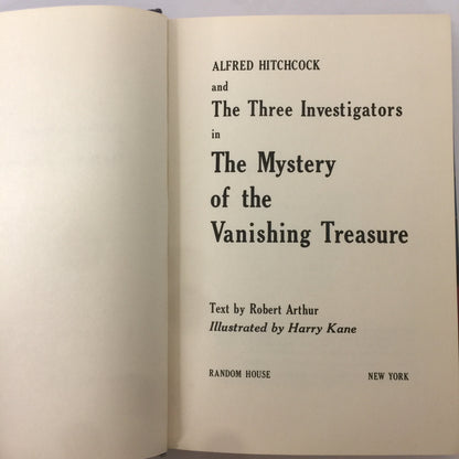 The Mystery of the Vanishing Treasure - Robert Arthur - Early Print - 1966