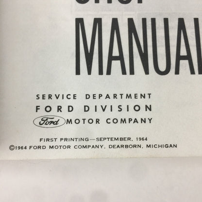 Comet, Falcon, Fairlane and Mustang Shop Manual - Various - 1st Print - 1965