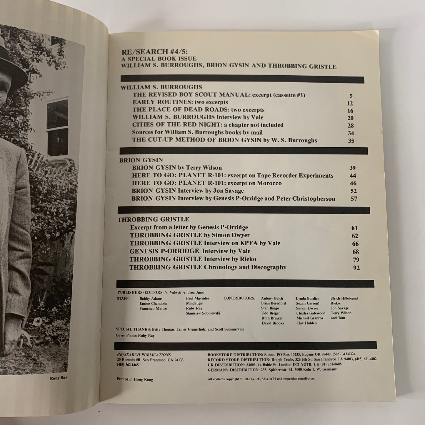 RE Search - William Burroughs, Throbbing Gristle, Brion Gysin - 1982
