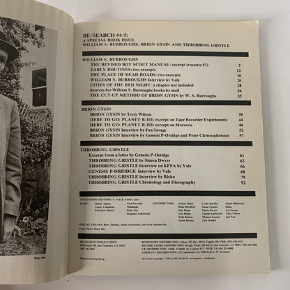 RE Search - William Burroughs, Throbbing Gristle, Brion Gysin - 1982