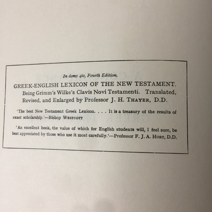 A Concordance to the Greek Testament - Rev. W. F. Moulton and Rev. A. S. Geden - 1970