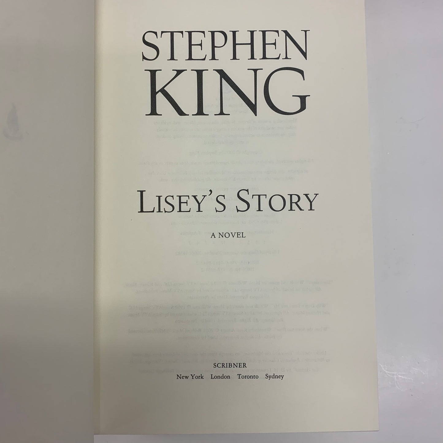 Lisey’s Story - Stephen King - First Edition - 2006